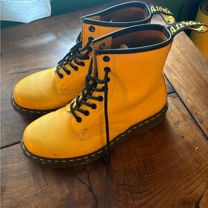 Dr. Martens Yellow Lace-Up Boots size 8